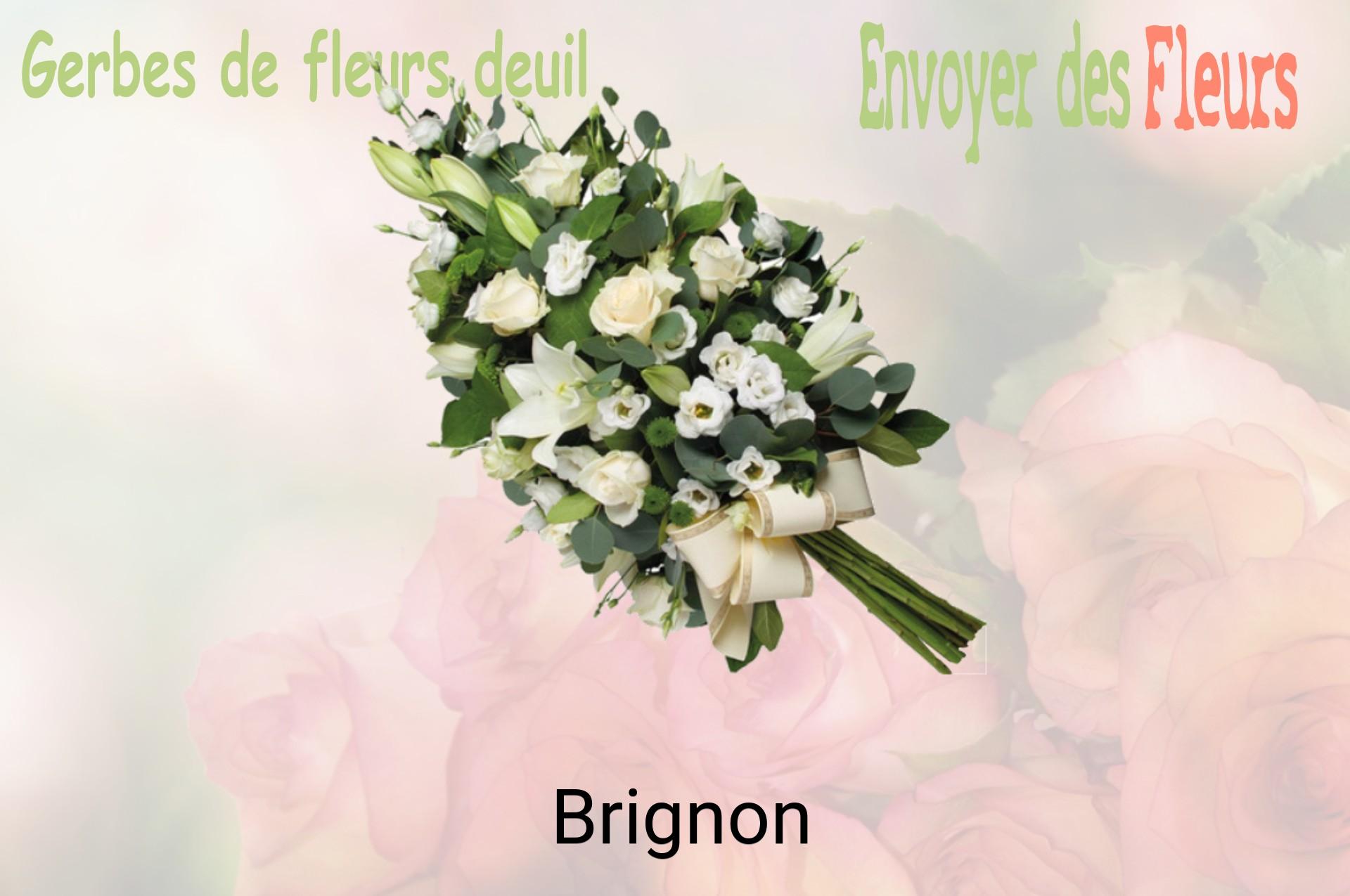 Gerbe de fleurs de deuil livrée à Brignon